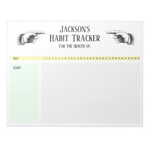 Retro Pointing Hands Habit Tracker Notitieblok