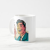 Retro Pointing Man Mug Koffiemok (Voorkant links)
