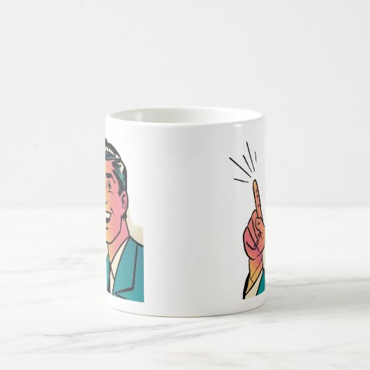 Retro Pointing Man Mug Koffiemok (Center)
