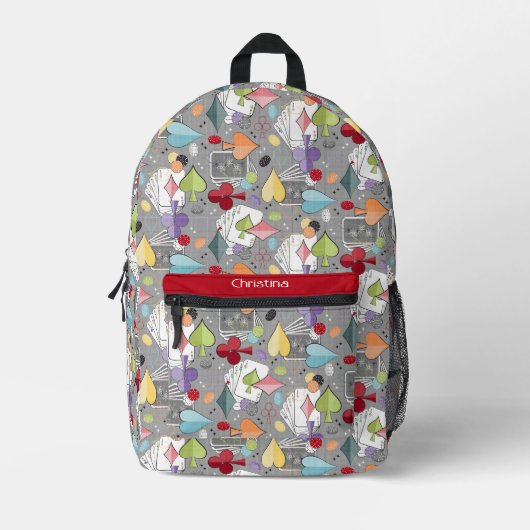 Retro Poker Bedrukte Rugzak (Voorkant)