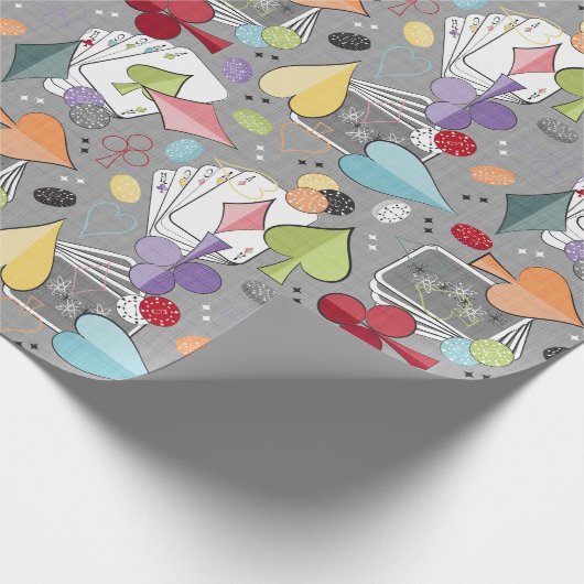 Retro Poker Cadeaupapier (Hoek)