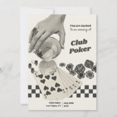 Retro Poker Night Cocktail Party Uitnodigen Kaart (Voorkant)