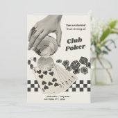 Retro Poker Night Cocktail Party Uitnodigen Kaart (Staand voorkant)