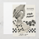 Retro Poker Night Cocktail Party Uitnodigen Kaart (Voorkant / Achterkant)
