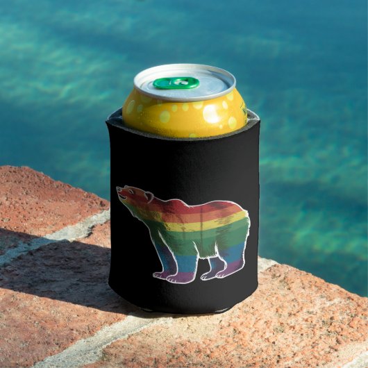 Retro Polar Beer Regenboog Lesbisch LGBT Gay Pride Blikjeskoeler (Insitu Zwembad)