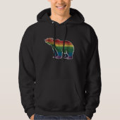 Retro Polar Beer Regenboog Lesbisch LGBT Gay Pride Hoodie (Voorkant)