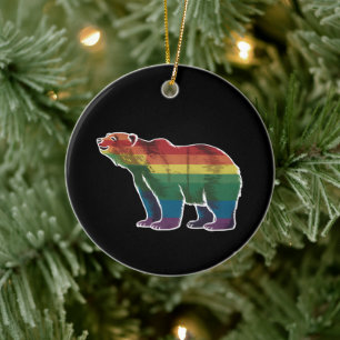 Retro Polar Beer Regenboog Lesbisch LGBT Gay Pride Keramisch Ornament