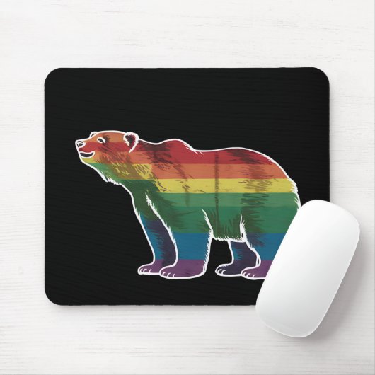 Retro Polar Beer Regenboog Lesbisch LGBT Gay Pride Muismat (Met muis)