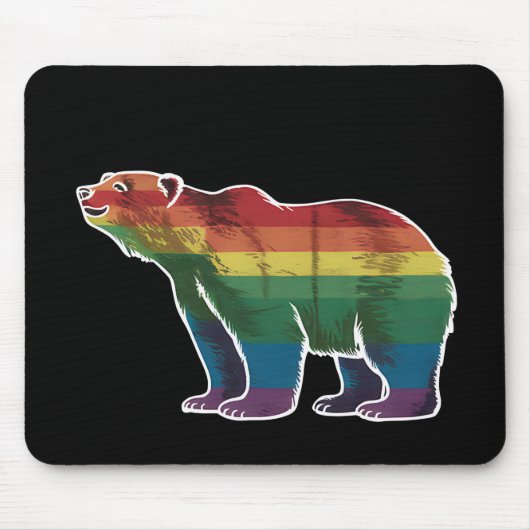 Retro Polar Beer Regenboog Lesbisch LGBT Gay Pride Muismat (Voorkant)