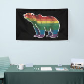 Retro Polar Beer Regenboog Lesbisch LGBT Gay Pride Spandoek (Beurs)