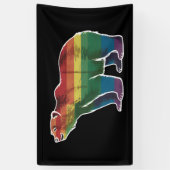 Retro Polar Beer Regenboog Lesbisch LGBT Gay Pride Spandoek (Verticaal)