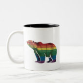 Retro Polar Beer Regenboog Lesbisch LGBT Gay Pride Tweekleurige Koffiemok (Links)