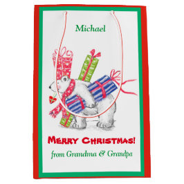 Retro Polar met kerstcadeautjes op maat Medium Cadeauzakje