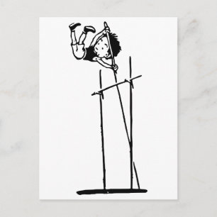 Retro Pole Vault Briefkaart