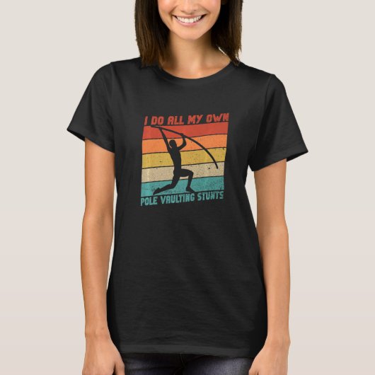 Retro Pole Vault en Pole Vault Athlete T-shirt (Voorkant)