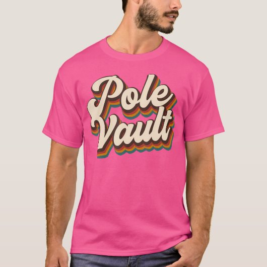 Retro Pole Vault ontwerp - Pole Vault T-shirt (Voorkant)