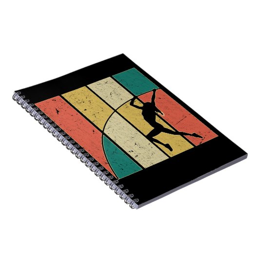 Retro Pole Vaulting Girl Pole Vaulter Notitieboek (Rechterzijde)