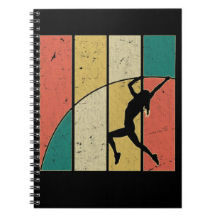 Retro Pole Vaulting Girl Pole Vaulter Notitieboek