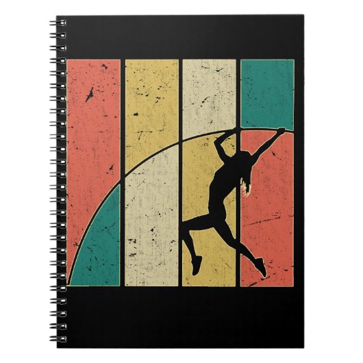 Retro Pole Vaulting Girl Pole Vaulter Notitieboek (Voorkant)