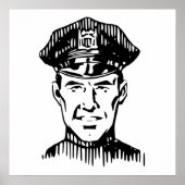 Retro Policeman Poster (Voorkant)