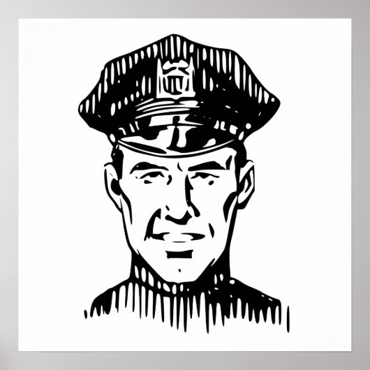 Retro Policeman Poster (Voorkant)