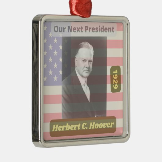 Retro Political Herbert Hoover President Art 1929 Metalen Ornament (Rechts)