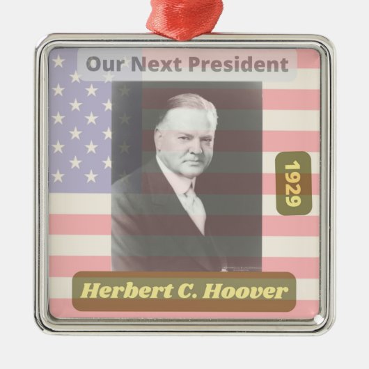 Retro Political Herbert Hoover President Art 1929 Metalen Ornament (Voorkant)