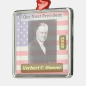 Retro Political Herbert Hoover President Art 1929 Metalen Ornament (Links)