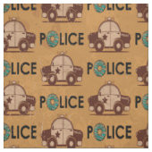 Retro Politie Auto Donuts Bruin Stof (Swatch)