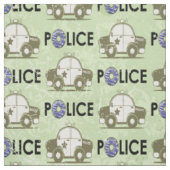 Retro politie auto donuts groen stof (Swatch)