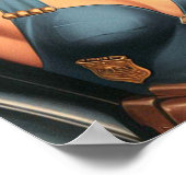 Retro politie meisjes poster (Hoek)