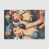 Retro politie meisjes tissuepapier (Voorkant)