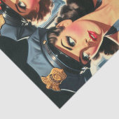 Retro politie meisjes tissuepapier (Detail)