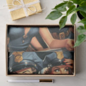 Retro politie meisjes tissuepapier (Geschenk)
