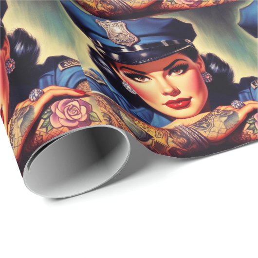 retro politieagente cadeaupapier (Rol Hoek)