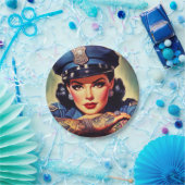 retro politieagente papieren bordje (Feest)