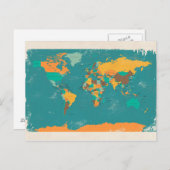 Retro Politieke kaart van de wereld (Voorkant / Achterkant)