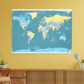 Retro Politieke kaart van de wereld Canvas Afdruk (Insitu (Woonkamer))