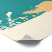 Retro Politieke kaart van de wereld Poster (Hoek)