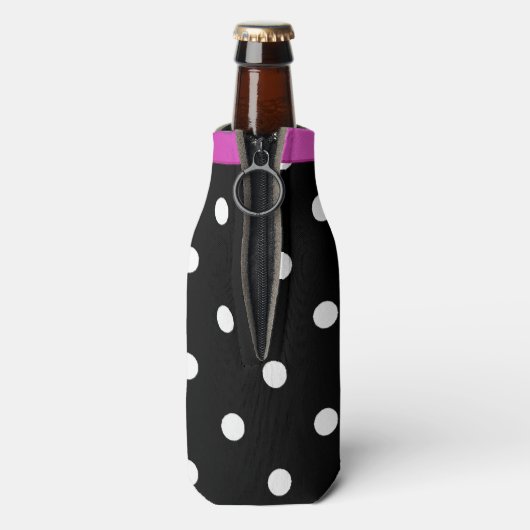 Retro Polka Dot Aangepaste Fles Koeler (Fles Achterkant)