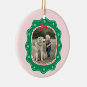 Retro Polka Dot Afbeelding Lijst Kerst Keramisch Ornament (Rechts)