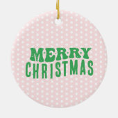 Retro Polka Dot Afbeelding Lijst Kerst Keramisch Ornament (Achterkant)