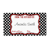 Retro Polka Dot blikken Label (Voorkant)