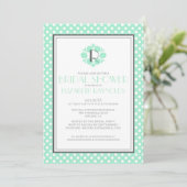 Retro Polka Dot Bridal Shower Invitations Kaart (Staand voorkant)