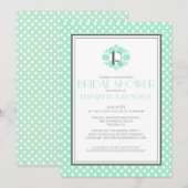 Retro Polka Dot Bridal Shower Invitations Kaart (Voorkant / Achterkant)