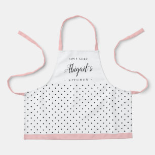 Retro polka dot children's personalized cooking schort