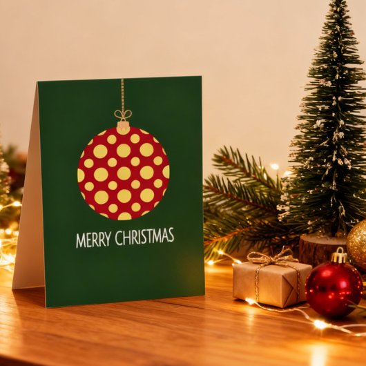Retro Polka Dot Christmas Ornament Holiday Card Feestdagen Kaart
