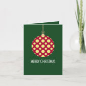 Retro Polka Dot Christmas Ornament Holiday Card Feestdagen Kaart (Voorkant)