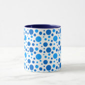 Retro Polka Dot en cirkels Patroon in Blues Mok (Midden)