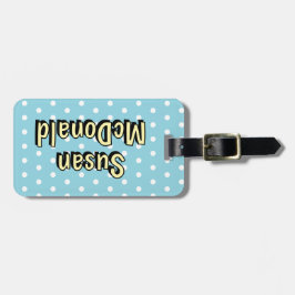 Retro polka dot fifties stijl bagagelabel